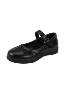 1 par de zapatos planos bordados simples para niñas para uso diario