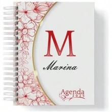 Personalized Agenda 2025 - 1 Day Per Page, A5, Monthly Planning, Objectives And Goals, Checklist, My Data - Red Passion - View 1