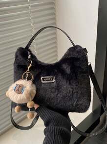 Plush Handbag & Wristlet, Women's New Fashion Versatile Shoulder Bag, Crossbody Bag For Party, Commute, Travel, Daily Use - Multicolor - View 15