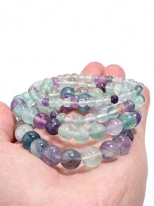 1 chiếc vòng tay năng lượng chữa lành bằng đá Fluorite tự nhiên, giúp cân bằng, trực giác, làm dịu và bảo vệ, trang sức tâm linh cho yoga và thiền định, dành cho cả nam và nữ. - Nhiều màu - Xem 2