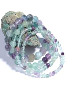 1 chiếc vòng tay năng lượng chữa lành bằng đá Fluorite tự nhiên, giúp cân bằng, trực giác, làm dịu và bảo vệ, trang sức tâm linh cho yoga và thiền định, dành cho cả nam và nữ. - Nhiều màu - Xem 4
