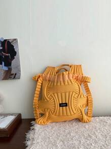 時尚休閒針織素色肩背包，具備良好彈性與擴充性，適合穿搭搭配，亦可作為禮物選擇 - 彩色 - 查看 10