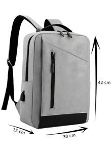 Laptop Backpack Set Of 3 Pieces, Anti-Theft Backpack With USB Charging Port, Suitable For School, Casual Work, Office, And University - 黑色 - 查看 7