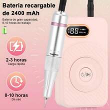 New Professional Portable Electric Nail File Machine 45000RPM Rechargeable Gel Nail Polisher Nail Art Equipment Low Noise Nail Drill Machine - 粉色 - 查看 6