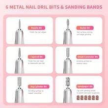 New Professional Portable Electric Nail File Machine 45000RPM Rechargeable Gel Nail Polisher Nail Art Equipment Low Noise Nail Drill Machine - 粉色 - 查看 9