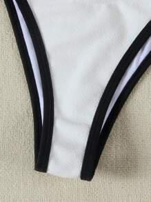 Polovedo官方新款春夏欧美休闲性感黑白撞色沙滩度假派对女士比基尼套装 - 彩色 - 查看 5