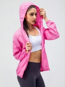 1pc Women Lightweight Quick Dry Water-Resistant Skin Jacket For Outdoor Casual, Hiking, Running, Cycling, Spring/Summer