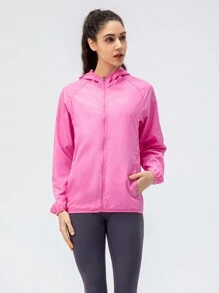 1pc Women Lightweight Quick Dry Water-Resistant Skin Jacket For Outdoor Casual, Hiking, Running, Cycling, Spring/Summer