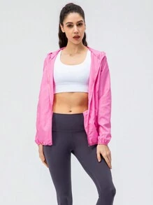 1pc Women Lightweight Quick Dry Water-Resistant Skin Jacket For Outdoor Casual, Hiking, Running, Cycling, Spring/Summer