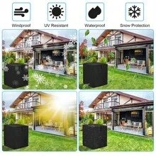 Heavy Duty Air Conditioner Cover Central AC Outdoor Waterproof Protector Square 24 X 24 X 30 Inches - Black - View 7