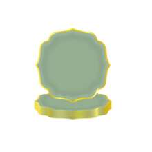 10/20/50pcs,Sage Green Scalloped Paper Plates With Gold Border 9 Inch Disposable Plates ,7 Inch Disposable Plates And Napkins.Decorative Scalloped Plates Cake Paper Dessert Plates For Birthday Wedding Shower Party Supplies(Sage Green) - Multicolor - View 8