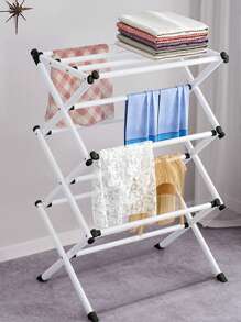 3 Tier Clothes Airer Dryer Metal Laundry Horse Drying Rack Indoor Outdoor Patio - 白色 - 查看 2