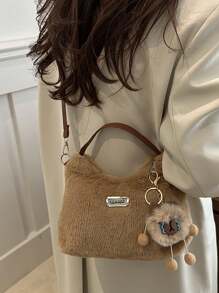 Plush Handbag & Wristlet, Women's New Fashion Versatile Shoulder Bag, Crossbody Bag For Party, Commute, Travel, Daily Use - Multicolor - View 11