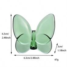 رمضان زينة رمضان قطعة واحدة تمثال فراشة زجاجية ، تمثال فراشة طائرة ، زخرفة فراشة زجاجية ، تحفة حيوان كريستالية لديكور المنزل، هدية مميزة