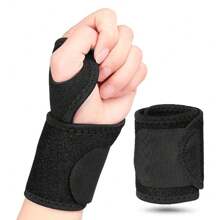 1pc Adjustable Wrist Sleeve, Comfortable Wrist Support, Compression Wrist Wrap Suitable For Left & Right Hand Gym Accessories - Black - View 4
