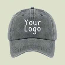 1pc Customized Logo Washed Baseball Cap, Unisex Custom Baseball Hat, Gift For Dad/Mom, Valentine's Day Gift, Wedding Gift, Birthday Gift, Personalized Gift, Vintage Vibe - Style a - View 9