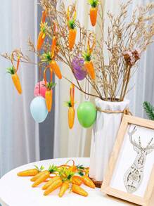 6 pièces-Ornements de carotte de Pâques à suspendre, décorations pour la maison 2025. Pendentifs de carotte de Pâques artificiels à suspendre pour arbre, fournitures de fête, décoration. Ornements de carotte en mousse à suspendre, légumes à bulles de simulation artificielle pour décorations de maison, cuisine, fête