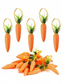 6 pièces-Ornements de carotte de Pâques à suspendre, décorations pour la maison 2025. Pendentifs de carotte de Pâques artificiels à suspendre pour arbre, fournitures de fête, décoration. Ornements de carotte en mousse à suspendre, légumes à bulles de simulation artificielle pour décorations de maison, cuisine, fête