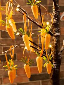 6 pièces-Ornements de carotte de Pâques à suspendre, décorations pour la maison 2025. Pendentifs de carotte de Pâques artificiels à suspendre pour arbre, fournitures de fête, décoration. Ornements de carotte en mousse à suspendre, légumes à bulles de simulation artificielle pour décorations de maison, cuisine, fête