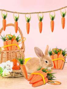 6 pièces-Ornements de carotte de Pâques à suspendre, décorations pour la maison 2025. Pendentifs de carotte de Pâques artificiels à suspendre pour arbre, fournitures de fête, décoration. Ornements de carotte en mousse à suspendre, légumes à bulles de simulation artificielle pour décorations de maison, cuisine, fête