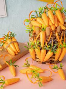 6 pièces-Ornements de carotte de Pâques à suspendre, décorations pour la maison 2025. Pendentifs de carotte de Pâques artificiels à suspendre pour arbre, fournitures de fête, décoration. Ornements de carotte en mousse à suspendre, légumes à bulles de simulation artificielle pour décorations de maison, cuisine, fête