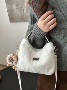 Plush Handbag & Wristlet, Women's New Fashion Versatile Shoulder Bag, Crossbody Bag For Party, Commute, Travel, Daily Use - Multicolor - View 5