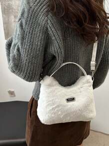 Plush Handbag & Wristlet, Women's New Fashion Versatile Shoulder Bag, Crossbody Bag For Party, Commute, Travel, Daily Use - Multicolor - View 2