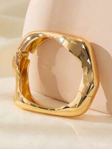 RIINHOO 1 pieza Brazalete de metal en forma de gota de agua asimétrico minimalista vintage, diseño geométrico abstracto exagerado y simplificado, elegante y lujoso, adecuado para uso diario, vacaciones, regalos, reuniones con amigos, eventos, moda y pasarela