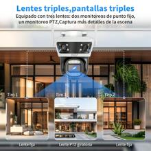 2NLF® Cámara de HD de 12 megapíxeles, 3 lentes, monitor móvil inteligente de 3 pantallas, audio bidireccional, visión nocturna a todo color iluminada, interior/exterior, resistente al agua con alarma, blanco negro | cámara de vigilancia, cámara | Ideal para hogares, oficinas, tiendas, jardines, garajes, almacenes | Manual en español incluido - Blanco - Ver 5
