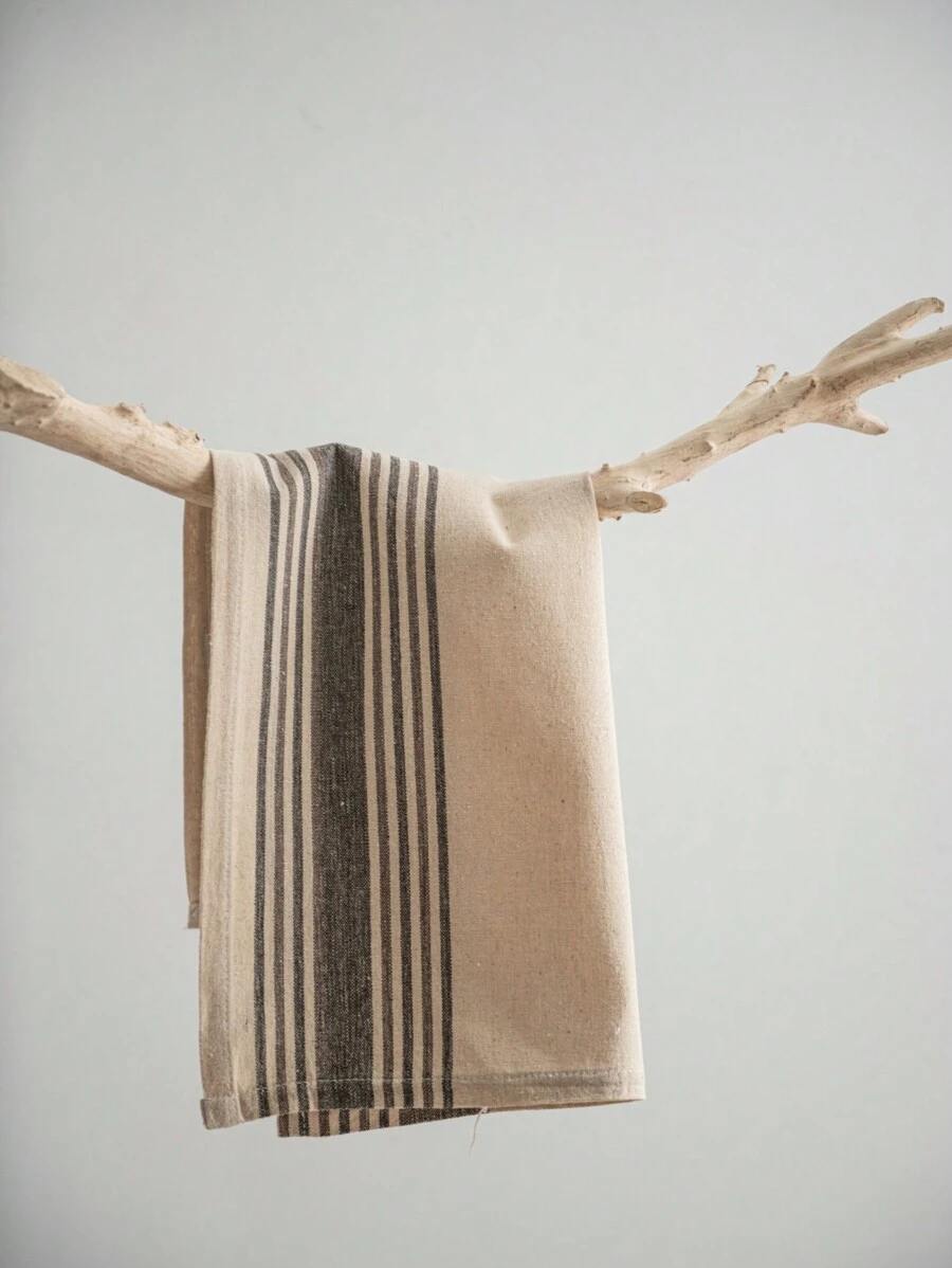 复古美式乡村风格棕色条纹餐桌垫，适合节日聚会、生日派对、四季皆宜 - D - 查看 1