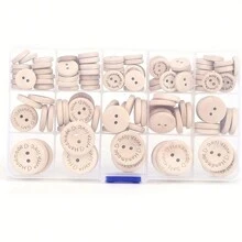 150PCS / Box Mixed Size Wooden Buttons Round 2 Holes Buttons Buttons For Clothing Sewing Buttons Sewing & Knitting Supplies DIY Buttons For Crafts Decorative Buttons Scrapbooking Arts & Crafts Supplies.