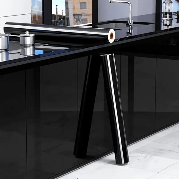 1 rollo, adhesivos de pared de patrón de mármol negro resistentes a altas temperaturas, impermeables, resistentes a la humedad y al moho, papel tapiz autoadhesivo para cocinas, azulejos, armarios, escritorios y otras renovaciones de decoración de pared