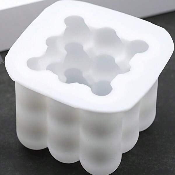 1pc Silicone Candle Mold, 3D Cube And Small Ball Shape Gifts Birthday Graduation