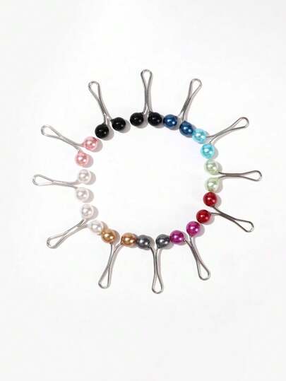 12pcs/Set Random Color Brooches For Women, Pearl Brooch Scarf Clip, Shawl Pin, Scarf, Shawl, Scarf Clip Pin, Pearl Pin, Cardigan Brooch