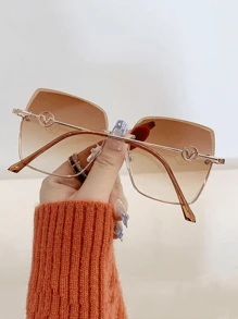 1 件女士复古无框方形渐变色金属腿时尚眼镜沙滩配饰女士眼镜墨镜优雅装扮
