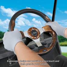 Roykaw Universal Golf Cart Steering Wheel Compatible With EZGO TXT, RXV/Club Car DS, Precedent, Tempo, 12.5 Inch Classic Steering Wheel With PVC Leather Grip - Hạt gỗ - Xem 2