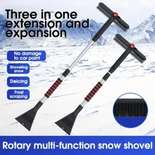 Pelle à neige multifonction amovible, grattoir et brosse pour pare-brise de voiture, outil d'enlèvement de neige et de glace pour l'hiver