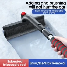 Pelle à neige multifonction amovible, grattoir et brosse pour pare-brise de voiture, outil d'enlèvement de neige et de glace pour l'hiver