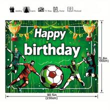 1 pieza Fondo de photocall para fiesta de cumpleaños con temática de fútbol, fondo de fotografía de campo de fútbol, decoración de fiesta de fútbol - 1 pieza - Ver 5