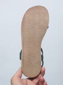 1 par de sandalias con plataforma y cuña para adolescentes, con suela gruesa versátil y resistente al agua, para uso en verano