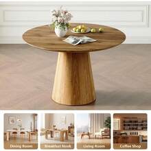 Round Dining Table, Small Round Dining Room Table , Round Kitchen Table, Wood Dining Table, Saving Space - Wood - View 6