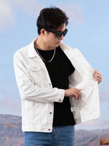 Men's Spring & Autumn Single-Breasted Casual Denim Jacket, Versatile