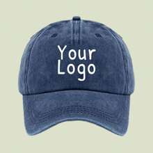 1pc Customized Logo Washed Baseball Cap, Unisex Custom Baseball Hat, Gift For Dad/Mom, Valentine's Day Gift, Wedding Gift, Birthday Gift, Personalized Gift, Vintage Vibe - Style a - View 10