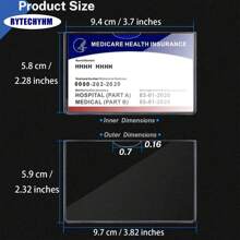 10-Pack PVC Social Security Card Protector Sleeves, Waterproof Clear Card Holder For SSN & Credit Cards With Easy Insert & Remove Design - Multicolor - View 2