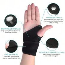1pc Adjustable Wrist Sleeve, Comfortable Wrist Support, Compression Wrist Wrap Suitable For Left & Right Hand Gym Accessories - Black - View 7