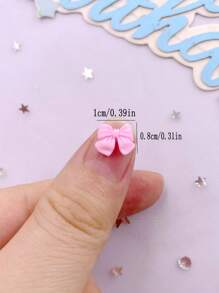 50 chiếc nhựa hỗn hợp mini nơ trắng hồng mặt phẳng đính đá trang trí sổ lưu niệm tự làm đồ trang trí Giáng sinh trang trí ngày lễ tình nhân đồ trang sức thủ công phụ kiện ngày lễ tình nhân mùa hè, trường học - Trộn ngẫu nhiên - Xem 2