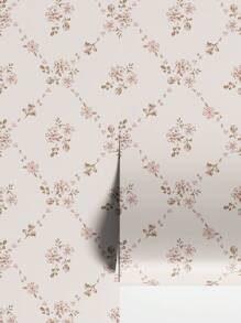 简约花卉植物壁纸，花卉自粘壁纸，即撕即贴壁纸，浅粉色背景壁纸，可移除壁纸，适用于客厅、卧室、墙面、家具翻新装饰贴纸，单片尺寸：17.7 英寸 x 6.5 英尺/9.8 英尺，翻新贴纸可撕下并粘贴在墙板上，壁纸，春季装饰，焕新家居，Rama 装饰贴纸礼品，生日毕业礼物