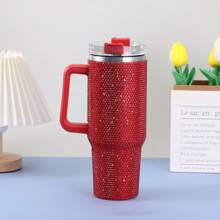Cốc thép không gỉ 40 Oz cho ô tô, cốc Rhine-Diamond và cốc Sippy, 1 bình nước cách nhiệt chân không, thích hợp cho gia đình, văn phòng hoặc ô tô, cốc tái sử dụng, nắp lật chống rò rỉ Sippy (hồng, đen, xanh lá, tím, xanh dương) quà tặng cho ngày lễ Giáng sinh, ngày lễ tình nhân, ngày của mẹ - Nhiều màu - Xem 20