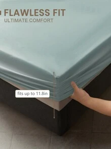 1pc Waterproof Bed Sheets, Bedding, Fitted Sheet, Skin-Friendly Bed Cover, Soft And Comfortable Bedding For Bedroom, Solid Color Mattress Cover, Fully Covered Matress Proctector, Fitted Bottom Sheet For Twin, Full, King, Queen Size, Dust-Proof Protection, (Pillow And Pillowcase Not Included), Machine Washable, Ideal Easter Gift, For Independence Day Gift, Perfect Holiday Gift,