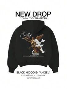 Hoodie "ANGEL" COLLECTION. Y2K Aesthetic hoodie. Streetwear - Negro - Ver 4